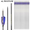 12pc 31-Inch 600-Spine Arrow Removable Tips Targeting Hunting Arrow Turkey Feather 3 Inch Feathered Carbon Arrows for Traditional Bow Long-Bow Compound Bow Recurve Bow Adult Youth Archery Blue Camo view 3