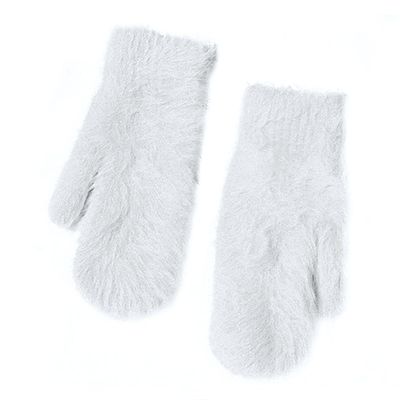 ECYC Women Faux Fur Mittens, Winter Warm Mittens Faux Fur Gloves for Women