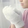 ECYC Women Faux Fur Mittens, Winter Warm Mittens Faux Fur Gloves for Women view 2