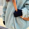 ECYC Women Winter Gloves, Cute Plush Warm Gloves Knitted Full Finger Gloves for Women view 2