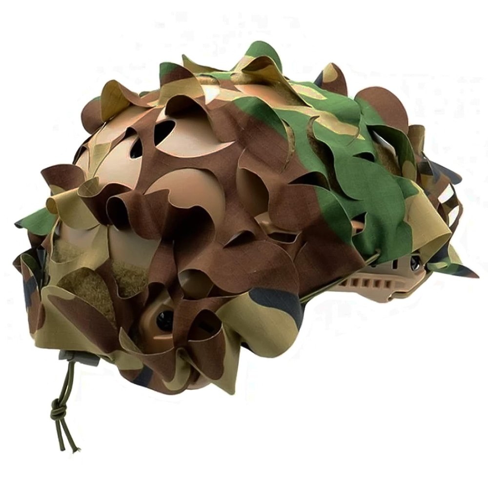 Favuit Tactical Helmet Cover, Camouflage Fast Helmet Cover Adjustable Tactical Gear Paintball Airsoft Equipment fit PJ BJ MH Fast Helmets(Jungle Camo)