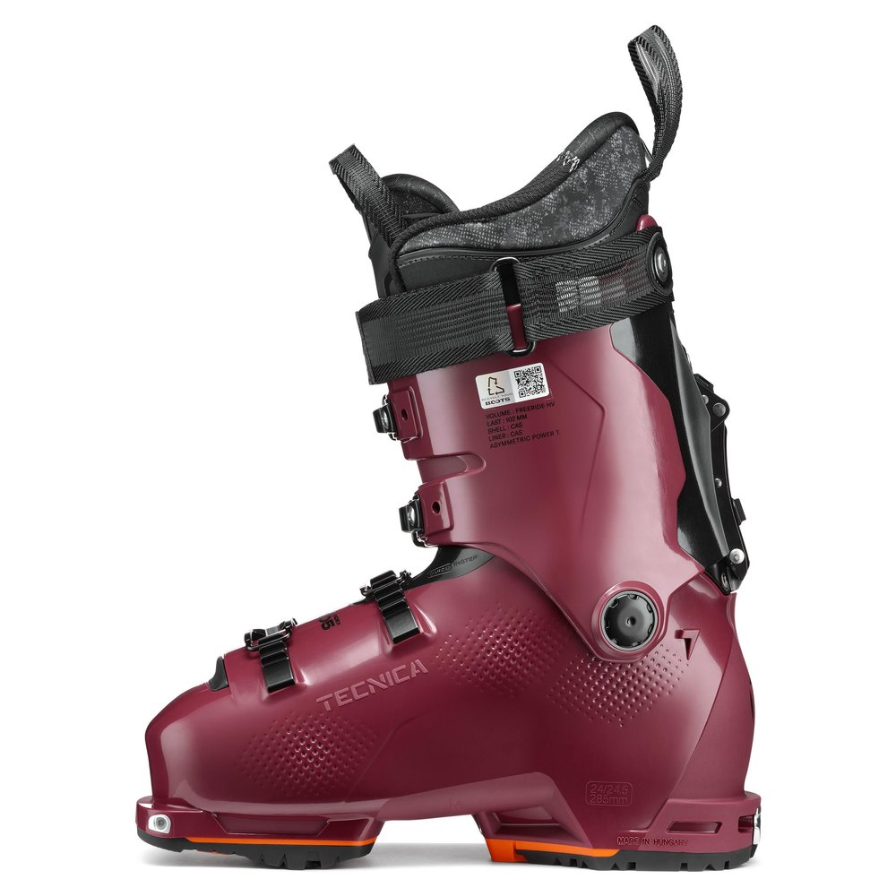 TECNICA Women's Quick Instep C.A.S. Shell Cochise Hv High Volume 105 W Ski Boots, Progressive Bordeaux, 23.5