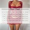HGps8w Women's Crochet Sequin 2 Piece Outfits, Sexy Long Sleeve Crop Top with Mini Skirt Knitted Teens Y2k Sparkle Dress Sets view 3