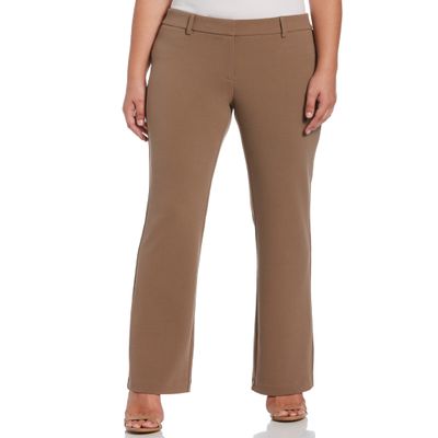 Rafaella Women's Soft Crepe Modern Fit Dress Pants, Fossil, 8