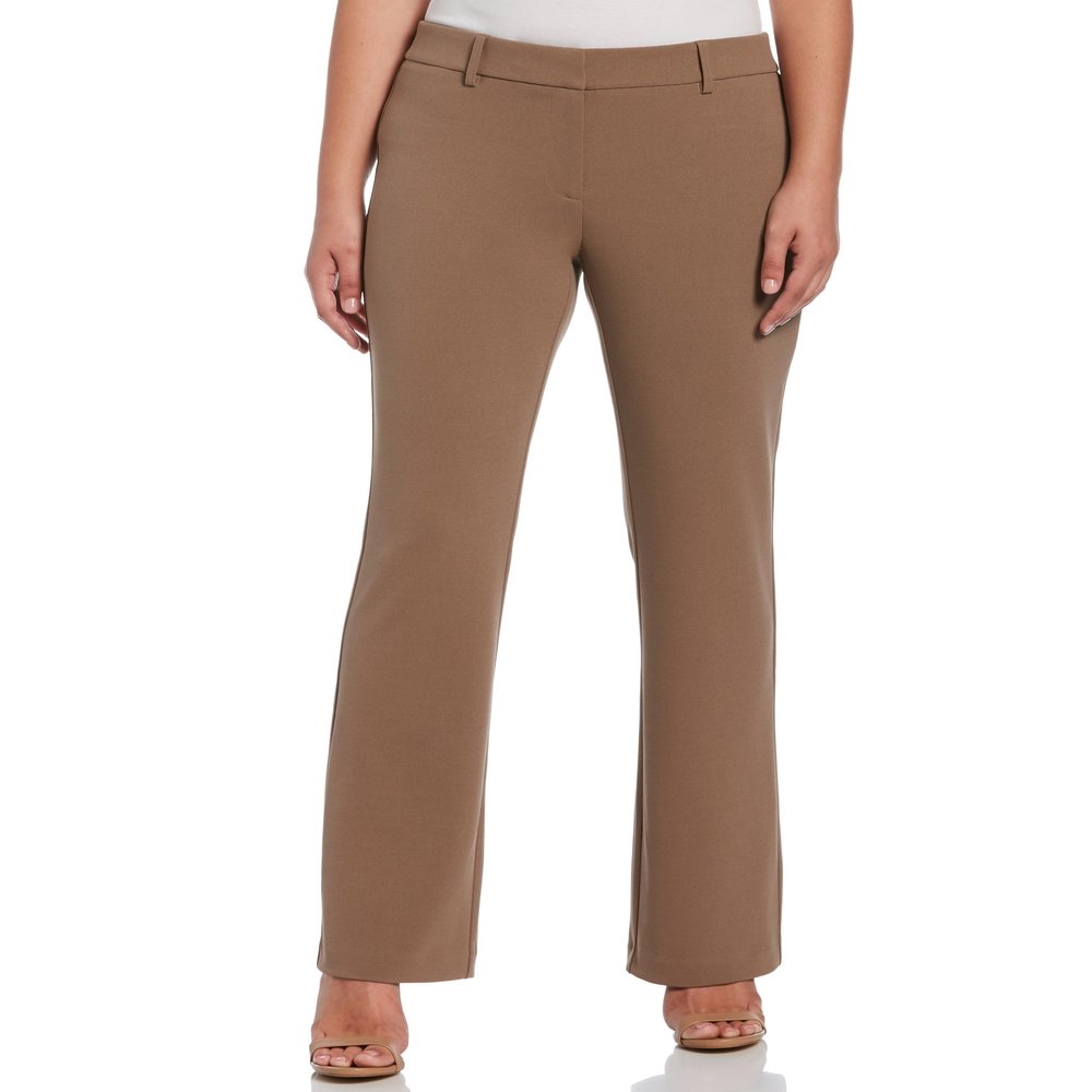 Rafaella Women's Soft Crepe Modern Fit Dress Pants, Fossil, 8