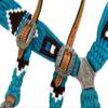 Showman Pony Turquoise & Brown Corded Single Ear Headstall & Breast Collar Set view 3