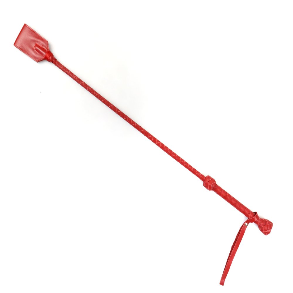 MarquiseDeBliss Genuine Leather Handcrafted Riding Crop - 20" or 29" Riding Accessory - Premium and Gentle Crops for Horses (Red, 19.7 Inches)