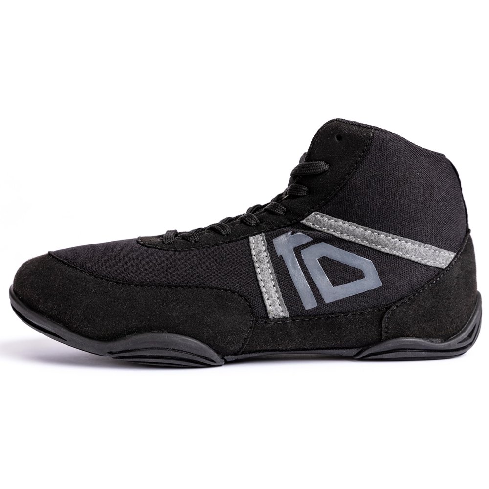 KO Sports Gear Youth and Kid's Wrestling Shoes, Ideal for Young Wrestlers (Black Out, 1)