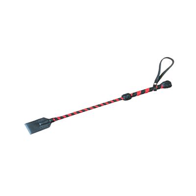 MarquiseDeBliss Genuine Leather Handcrafted Riding Crop - 20" or 29" Riding Accessory - Premium and Gentle Crops for Horses (Red and Black, 19.7 Inches)