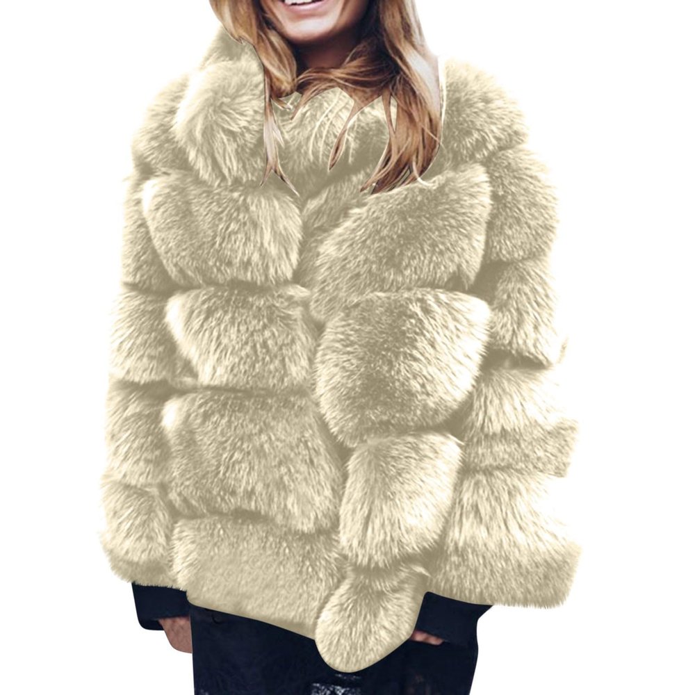 ZBYY Women Winter Coat Jacket Luxury Faux Fur Fluffy Coat Long Sleeve Open Front Warm Jackets Parka Outwears Overcoat