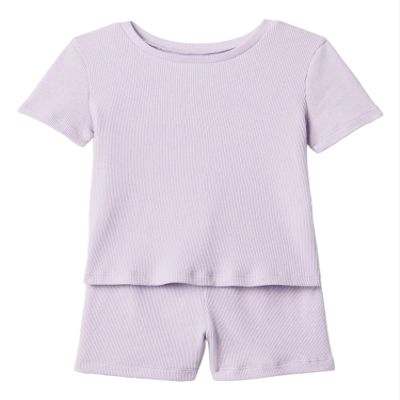 GAP baby-girls Tee and Short Rib Set Orchid Petal 12-18M