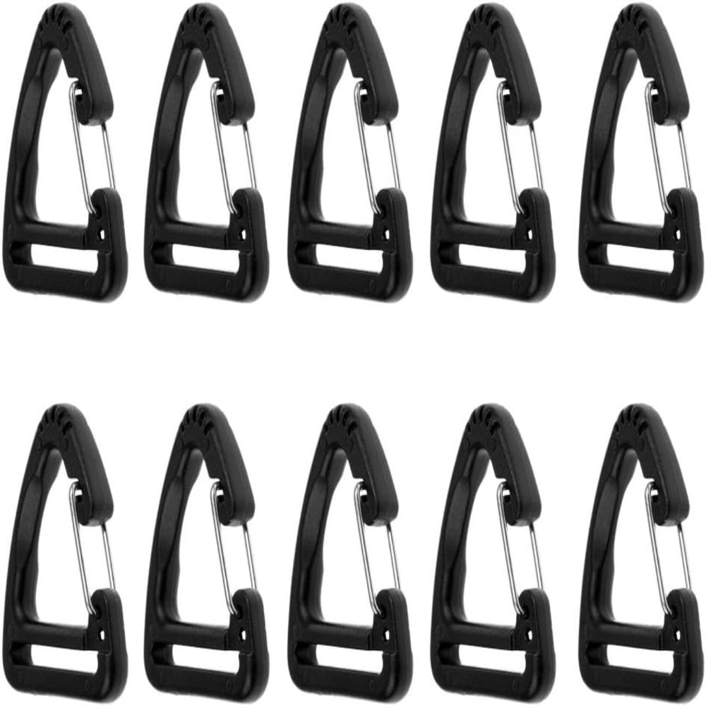 10Pcs Plastic Triangle Carabiner Clips Backpack Hanger Buckle Carabiner Hook Keychain Keyring