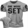 One More Rep Bro Gym Workout Shirts for Men, Funny Sayings Lifting T-Shirt(MED, One More Set Grey Branded) view 1