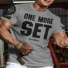 One More Rep Bro Gym Workout Shirts for Men, Funny Sayings Lifting T-Shirt(MED, One More Set Grey Branded) view 2