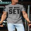 One More Rep Bro Gym Workout Shirts for Men, Funny Sayings Lifting T-Shirt(MED, One More Set Grey Branded) view 3