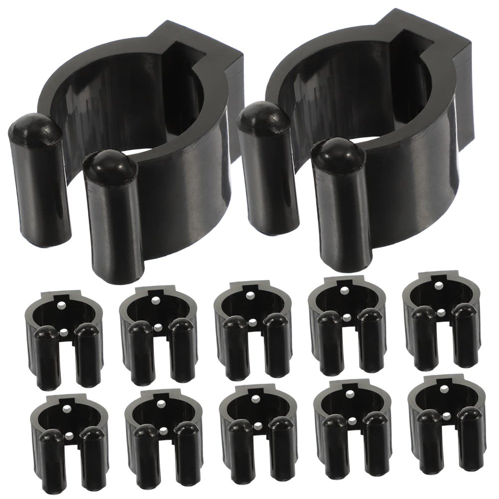 KOMBIUDA 12pcs Rod Holder Clips for Fishing Poles and Pool Cues Lightweight Plastic Brackets for Easy Installation and Space-saving Display for Outdoor Use
