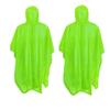 RAIN GUARD 2 Pc. 10 Mil Neon Green Vinyl Rain Poncho with Hood | Expanded 50" x 80" (127 cm x 203.2 cm) || Reusable Waterproof Protection | Adult Size | Includes Storage Pouch view 1