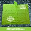 RAIN GUARD 2 Pc. 10 Mil Neon Green Vinyl Rain Poncho with Hood | Expanded 50" x 80" (127 cm x 203.2 cm) || Reusable Waterproof Protection | Adult Size | Includes Storage Pouch view 3