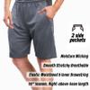 [5 Pack] Mens Dry-Fit Active Athletic Shorts Basketball Running Workout Training Gym (US, Alpha, Large, Regular, Regular, Set d) view 2
