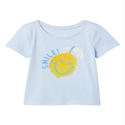 GAP Baby-Girls Short Sleeve Graphic Tee Bicoastal Blue 6-12M