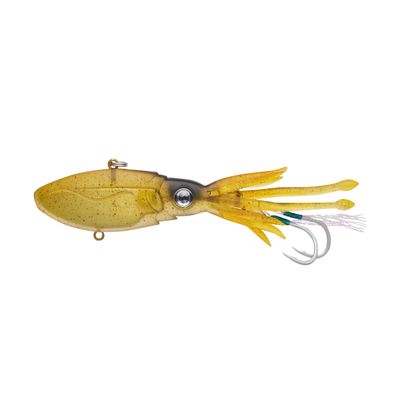 Nomad Design Squidtrex Patented Vibrating Fishing Lure- Scent Added TPE Soft Plastic Lure for Saltwater w/Strong BKK Assist Hooks, Fishing Bait that catches many species,150mm 4 3/4oz- GreenGold Gizzy