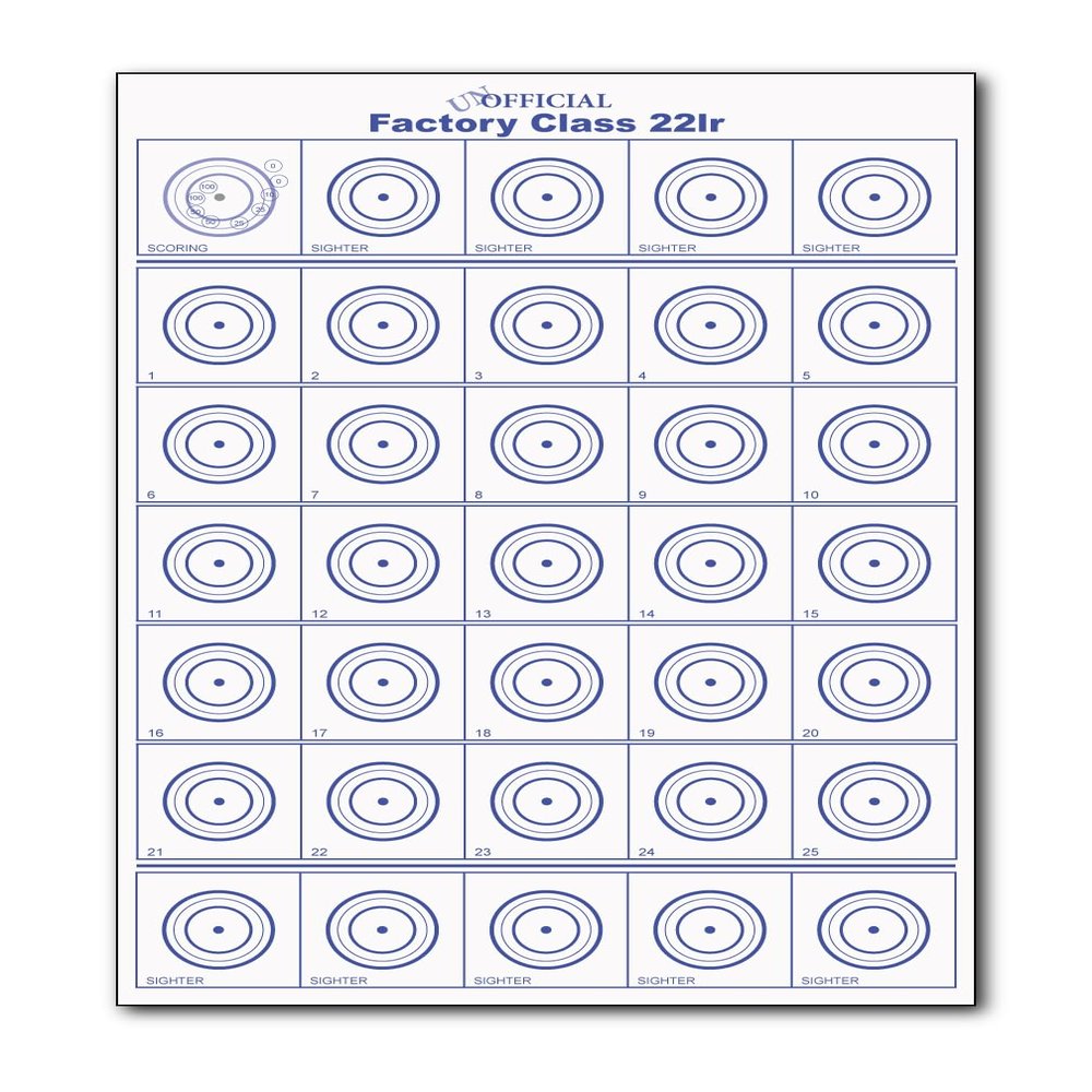 22lr Targets - The Unofficial Factory Class 22lr Targets - 50 Targets per Pack