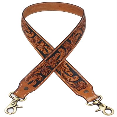 CHALLENGER Western Floral Hand-Tooled Leather Replacement Shoulder Purse Strap 115RS21