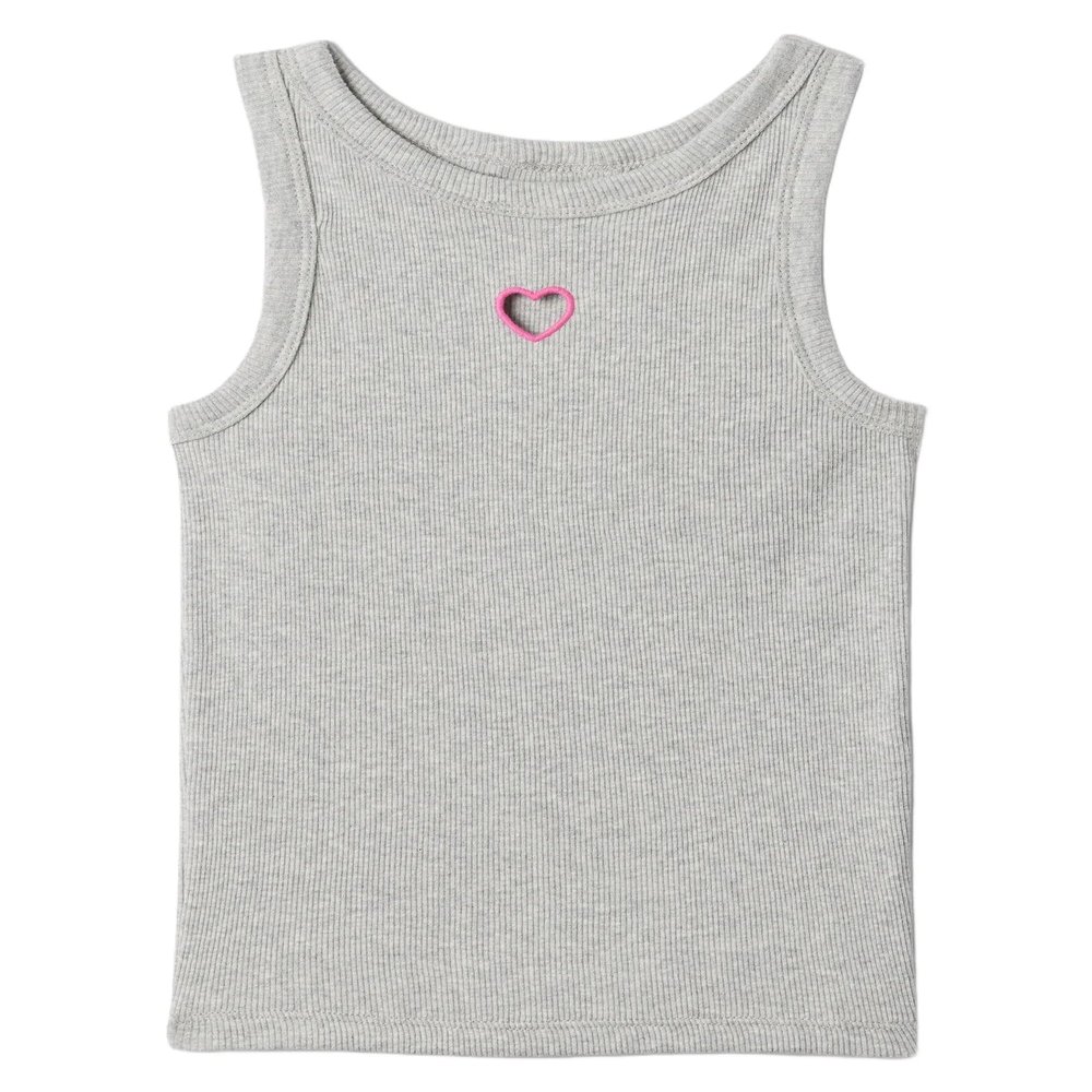 GAP Girls Ribbed High Neck Tank Light Heather Grey XL