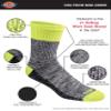 Dickies Men's Dri-Tech Mid-Crew Comfort Length Moisture Control Socks, Available in M-XL (6, 12 Pairs), Comfort Length Hi Vis Assorted (6 Pairs), Large view 3