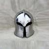 Medieval Barbuta Visored Brushed Steel Knights Armory Templar Crusader's Helmet Props & Costumes Helm for Larpers By Dream Land & greenfild view 1