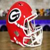 Georgia Bulldogs Replica Display Football Helmet + US Flag Helmet Decal - Green Gridiron view 1