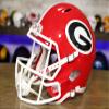 Georgia Bulldogs Replica Display Football Helmet + US Flag Helmet Decal - Green Gridiron view 4
