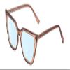 Calabria Gotham Chic 84 Triangle Blue Light Glasses +4.00 Tan Brown Crystal Black Women Cateye Eyeglass Readers w/Hard Case view 1