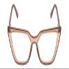 Calabria Gotham Chic 84 Triangle Blue Light Glasses +4.00 Tan Brown Crystal Black Women Cateye Eyeglass Readers w/Hard Case view 2