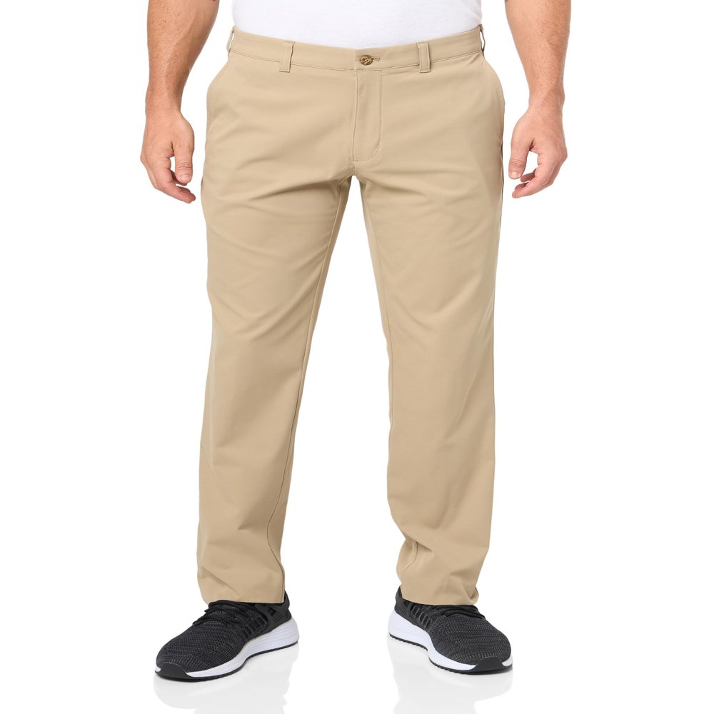 PGA TOUR Mens Golf Performance Pants with Active Waistband, Classic Fit, Solid Stretch Fabric, Moisture-Wicking, Sun Protection , Chinchilla, 42W x 32L