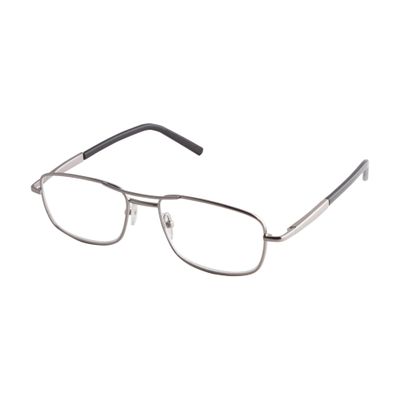 ICU Eyewear DDE Men's Reader Glasses, Silver, +1.25