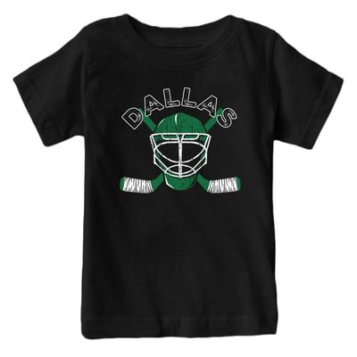 Dallas Team Mask Kid's T-Shirt for Hockey Fans (Black Shirt, YS)