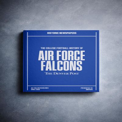 Signature gifts Air Force College Football Personalized Newspaper History Book, A3 Large Deluxe Hardcover - Birdmen Football Fan - Alumni Students Keepsake Gift (Air Force Falcons)