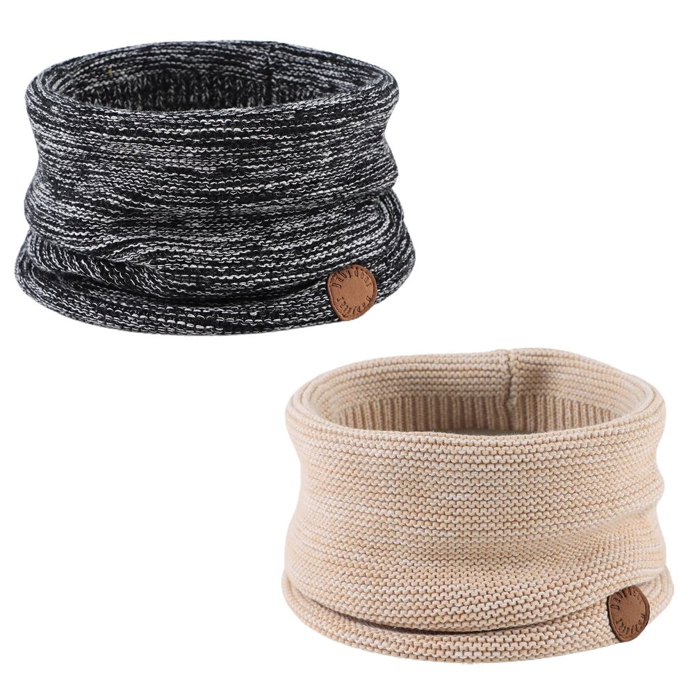 Bamery Winter Baby Boys Scarf Cotton Girls Neck Warmer Autumn Warm Knitted Scarves for Toddler Kids (2PCS-B)