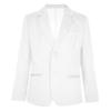 Hularka Kids Boys Long Sleeve Formal Blazer Coat Single Breasted Gentleman Suit Jacket Outerwear for Wedding Party White 10 Years view 1