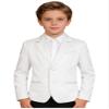 Hularka Kids Boys Long Sleeve Formal Blazer Coat Single Breasted Gentleman Suit Jacket Outerwear for Wedding Party White 10 Years view 3