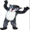 Grey Wildcat Tiger Wolf Mascot Costume Adult Size for Men & Women with Built-in Fan Inside the Head view 2