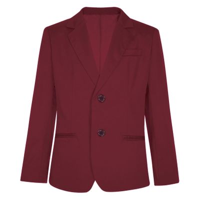 Hularka Kids Boys Long Sleeve Formal Blazer Coat Single Breasted Gentleman Suit Jacket Outerwear for Wedding Party Burgundy 4 Years