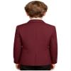 Hularka Kids Boys Long Sleeve Formal Blazer Coat Single Breasted Gentleman Suit Jacket Outerwear for Wedding Party Burgundy 4 Years view 4