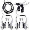 Complete Universal Bike Brakes Set, Front and Rear Bike MTB Brake Inner and Outer Cables and Brake Lever Kit for Mountain Bikes Road Bikes(Silver) view 1