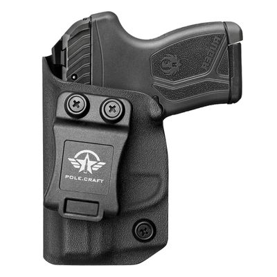 POLE.CRAFT Ruger LCP MAX Holster, IWB Kydex for Ruger LCP MAX .380 - Inside Waistband Concealed Holster - LCP MAX Gun Pocket Pouch Accessories (Black,Left Hand)
