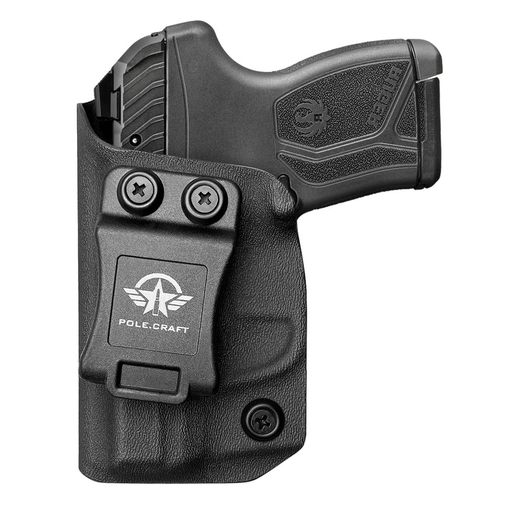 POLE.CRAFT Ruger LCP MAX Holster, IWB Kydex for Ruger LCP MAX .380 - Inside Waistband Concealed Holster - LCP MAX Gun Pocket Pouch Accessories (Black,Left Hand)