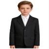 Hularka Kids Boys Long Sleeve Formal Blazer Coat Single Breasted Gentleman Suit Jacket Outerwear for Wedding Party Black 4 Years view 3