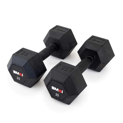 Rubber Hex Dumbbells (Pair)