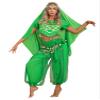 Sinleey Women's India Belly Dance Suit Costume Bollywood Arabian Halloween Dance Fancy Dress Green One Size view 2